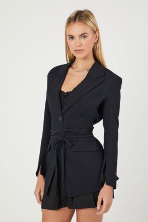 Blazer Forever 21 Belted Cutout Mujer Negras | JqNDugu6y4d