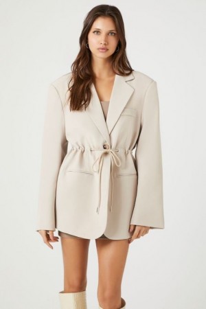 Blazer Forever 21 Belted Single Breasted Mujer Marrones | KJ56Q65eFak