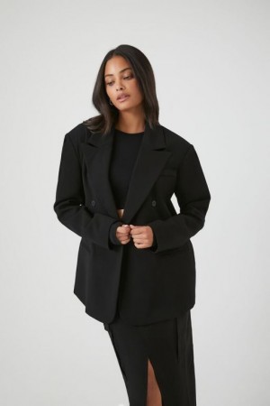 Blazer Forever 21 Double Breasted Mujer Negras | yTQ39ln9LZx