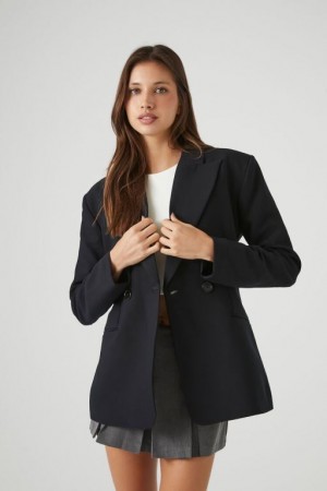 Blazer Forever 21 Double Breasted Peak Lapel Mujer Negras | aApyOw1TwoF