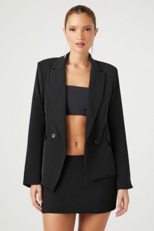 Blazer Forever 21 Notched Double Breasted Mujer Negras | TagSJP5Vm1G