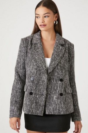 Blazer Forever 21 Tweed Boucle Notched Mujer Negras Multicolor | ITQUIcfgwlk