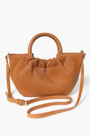 Bolsas Forever 21 Acanalado Faux Cuero Handbag Mujer Marrones | J2ezF5ttQKw