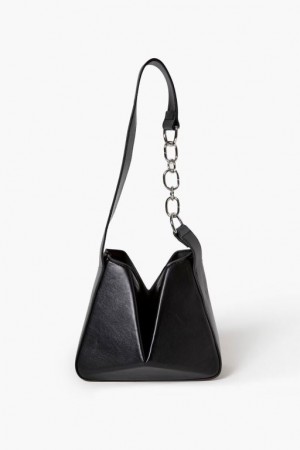 Bolsas Forever 21 Asymmetrical Faux Cuero Handbag Mujer Negras | YYlUKs52lkc