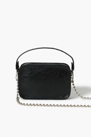 Bolsas Forever 21 Ball Chain Crossbody Mujer Negras | XlYDqL3JDeb