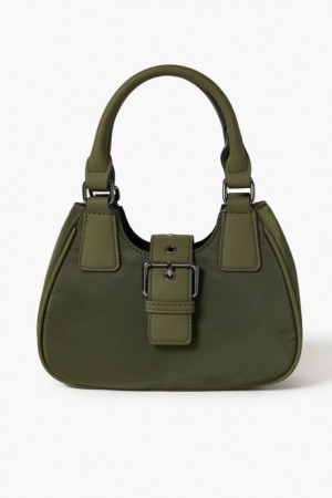 Bolsas Forever 21 Buckled Crescent Crossbody Mujer Verde | Rujxr3n12aL