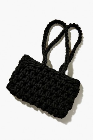 Bolsas Forever 21 Crochet Shoulder Mujer Negras | z53rCiMeGjn