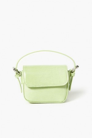 Bolsas Forever 21 Faux Croc Cuero Mini Crossbody Mujer Verde | r8tnLsQdNk4