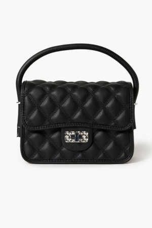 Bolsas Forever 21 Faux Cuero Acolchado Crossbody Mujer Negras | MFjKIpqZdnl