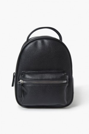 Bolsas Forever 21 Faux Cuero Backpack Mujer Negras | MMOsAFSm1Vr