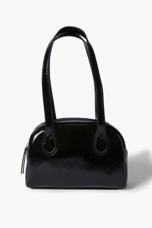 Bolsas Forever 21 Faux Cuero Bowler Mujer Negras | kKWuzUxZmAw