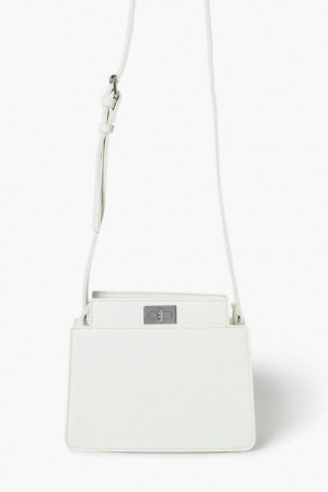 Bolsas Forever 21 Faux Cuero Crossbody Mujer Blancas | rds6BzGeQCn