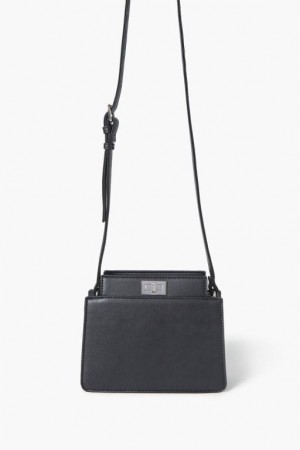 Bolsas Forever 21 Faux Cuero Crossbody Mujer Negras | 99DSOvzLzml