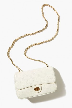 Bolsas Forever 21 Faux Cuero Crosshatch Crossbody Mujer Blancas | pZhDViJ0A7Z