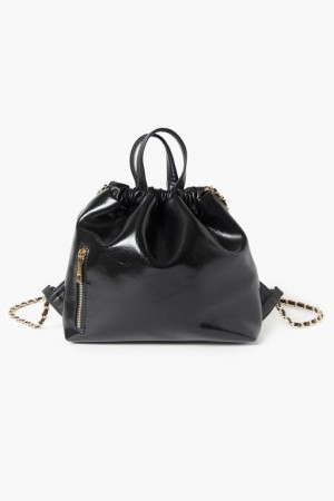 Bolsas Forever 21 Faux Cuero Curb Chain Backpack Mujer Negras | QFnNFoxiACE