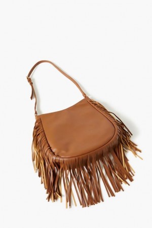 Bolsas Forever 21 Faux Cuero Fringe Handbag Mujer Marrones | MaxBmo03Hew