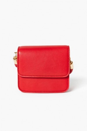 Bolsas Forever 21 Faux Cuero Mini Crossbody Mujer Rojas | 9AMYksRZHlm