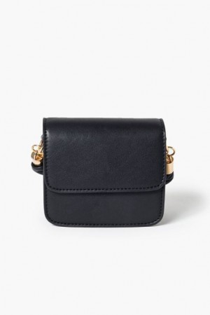 Bolsas Forever 21 Faux Cuero Mini Crossbody Mujer Negras | QexSW8qzT9w