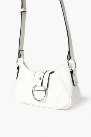 Bolsas Forever 21 Faux Cuero O Ring Crossbody Mujer Blancas | Ohoskwpe3y7