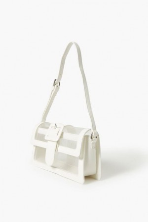 Bolsas Forever 21 Faux Cuero Trim Shoulder Mujer Blancas | YByotId0SUV