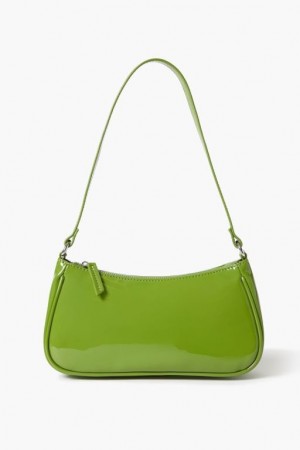 Bolsas Forever 21 Faux Patent Cuero Shoulder Mujer Verde | pPlaZaPLDPY