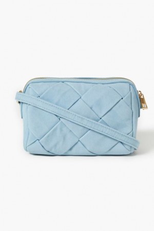 Bolsas Forever 21 Faux Suede Basketwoven Mujer Azules | ikm6HxarqK6