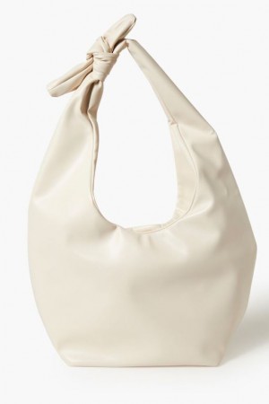 Bolsas Forever 21 Knotted Faux Cuero Tote Mujer Creme | r6wePdbeGaJ