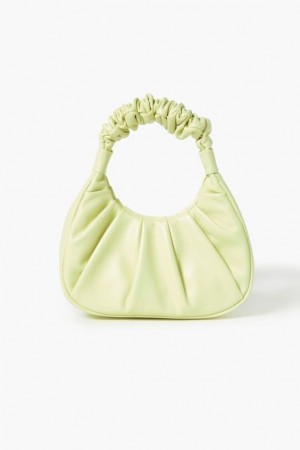 Bolsas Forever 21 Ruched Crescent Crossbody Mujer Citron | a7DsC9aadYT