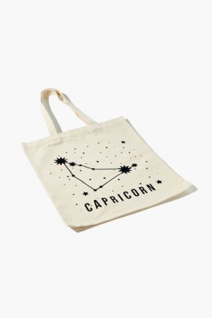 Bolsas Forever 21 Zodiac Constellation Tote Mujer Beige | zdvsEQK4MRR