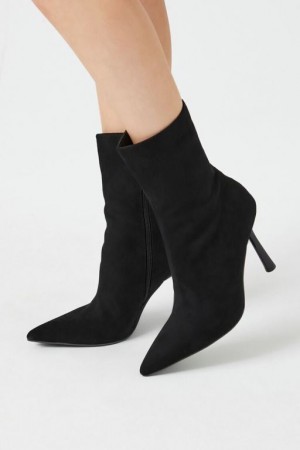 Botas Forever 21 Faux Suede Pointed Stiletto Booties Mujer Negras | LmftztWCEst