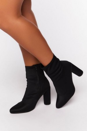 Botas Forever 21 Pointed Toe Ankle Wide Mujer Negras | e5w5Wnp7PXa