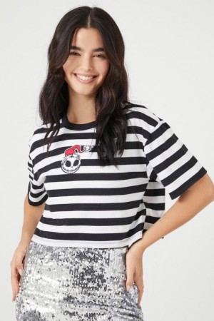 Camisa Forever 21 A Rayas Jack Skellington Mujer Negras Multicolor | nVTiv19O7zf