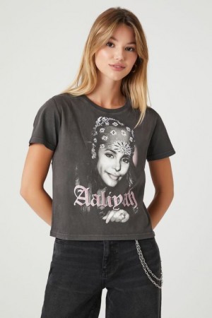 Camisa Forever 21 Aaliyah Estampadas Baby Mujer Gris Multicolor | 36dgf8KZAab