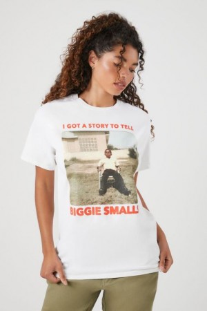 Camisa Forever 21 Biggie Smalls Estampadas Mujer Creme Multicolor | sKoBQPotU7W