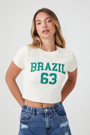 Camisa Forever 21 Brazil Estampadas Baby Mujer Creme Multicolor | yCgbQWxLNaz