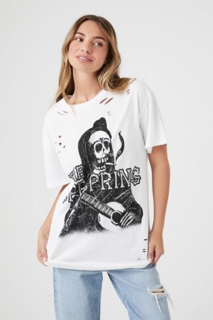 Camisa Forever 21 Distressed The Offspring Estampadas Mujer Blancas Negras | vD6j8CzYYXG