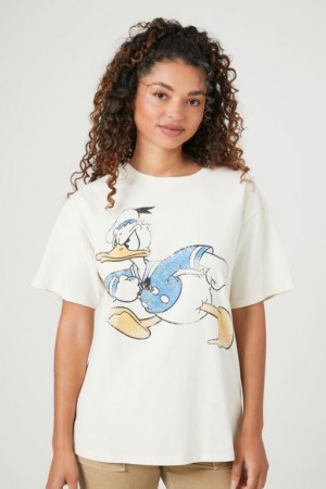 Camisa Forever 21 Donald Duck Estampadas Mujer Creme Multicolor | 0kKlnVhlbNr