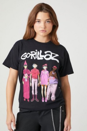 Camisa Forever 21 Gorillaz Estampadas Mujer Negras Multicolor | mARKfD9UH6V