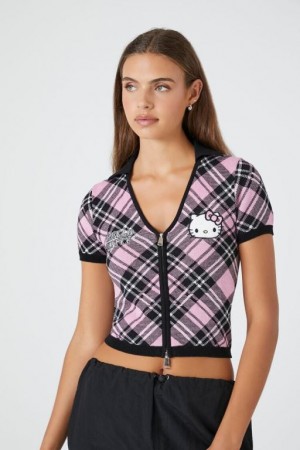 Camisa Forever 21 Hello Kitty Plaid Knit Mujer Negras Multicolor | o1wOvFghIFc