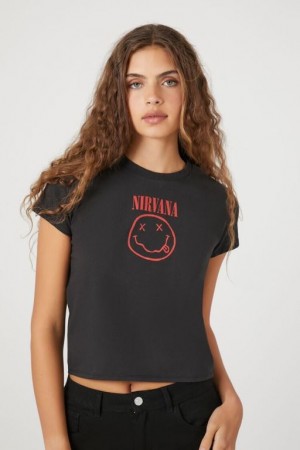 Camisa Forever 21 Nirvana Estampadas Baby Mujer Negras Rojas | TjQLV6qnMoM