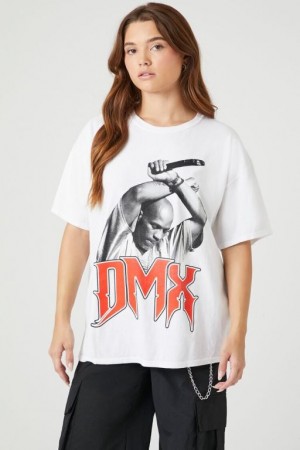 Camisa Forever 21 Oversized Dmx Estampadas Mujer Blancas Multicolor | NzY3KFhsOaR