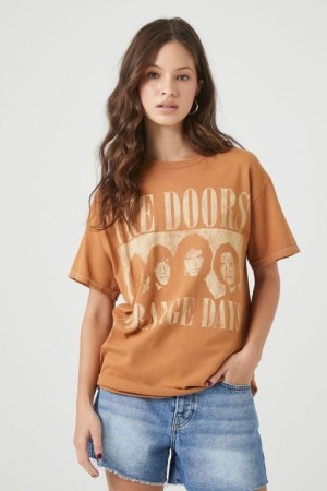 Camisa Forever 21 Oversized The Doors Estampadas Mujer Rojas Multicolor | GKLKR12hVuw