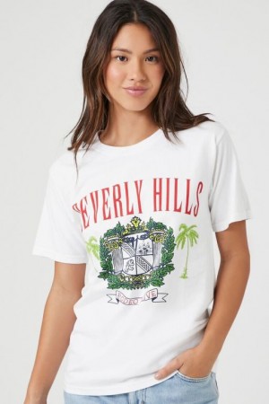 Camisa Forever 21 Prince Peter Beverly Hills Estampadas Mujer Blancas Multicolor | 5Jzmac3Dcs3