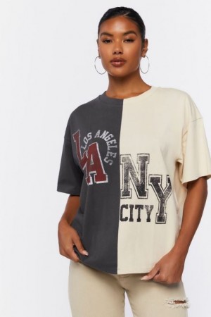 Camisa Forever 21 Reworked La Amp Ny Estampadas Mujer Gris Multicolor | wh07Ga44nxY