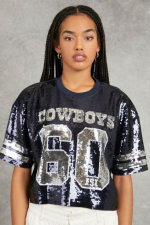 Camisa Forever 21 Sequin Dallas Cowboys Mujer Azul Marino Multicolor | oqgZ7Kvaobs