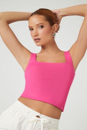 Camiseta Tirantes Forever 21 Contour Sculpt Cropped Tank Mujer Hibiscus | 8eLxhNYORIa