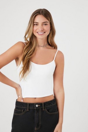 Camiseta Tirantes Forever 21 Cotton Blend Cropped Cami Mujer Blancas | cJIgyeteq7c