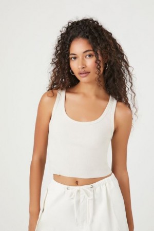 Camiseta Tirantes Forever 21 Cropped Scoop Tank Mujer Beige | 1oulcpgD4oa