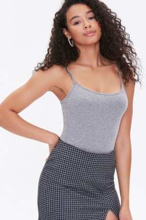 Camiseta Tirantes Forever 21 Organically Grown Cotton Scoop Neck Cami Mujer Gris | m2TmAO0HPFL