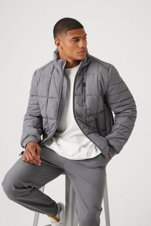 Casacas Forever 21 Acolchado Puffer Hombre Gris | I9Hm5qNmjtY